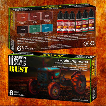 Green Stuff World Rust Liquid Pigments Model Paint Set 6x17ml