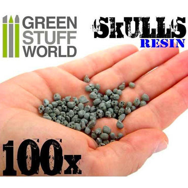 Green Stuff World Resin Skulls x100 for Wargaming Miniaures Dioramas etc