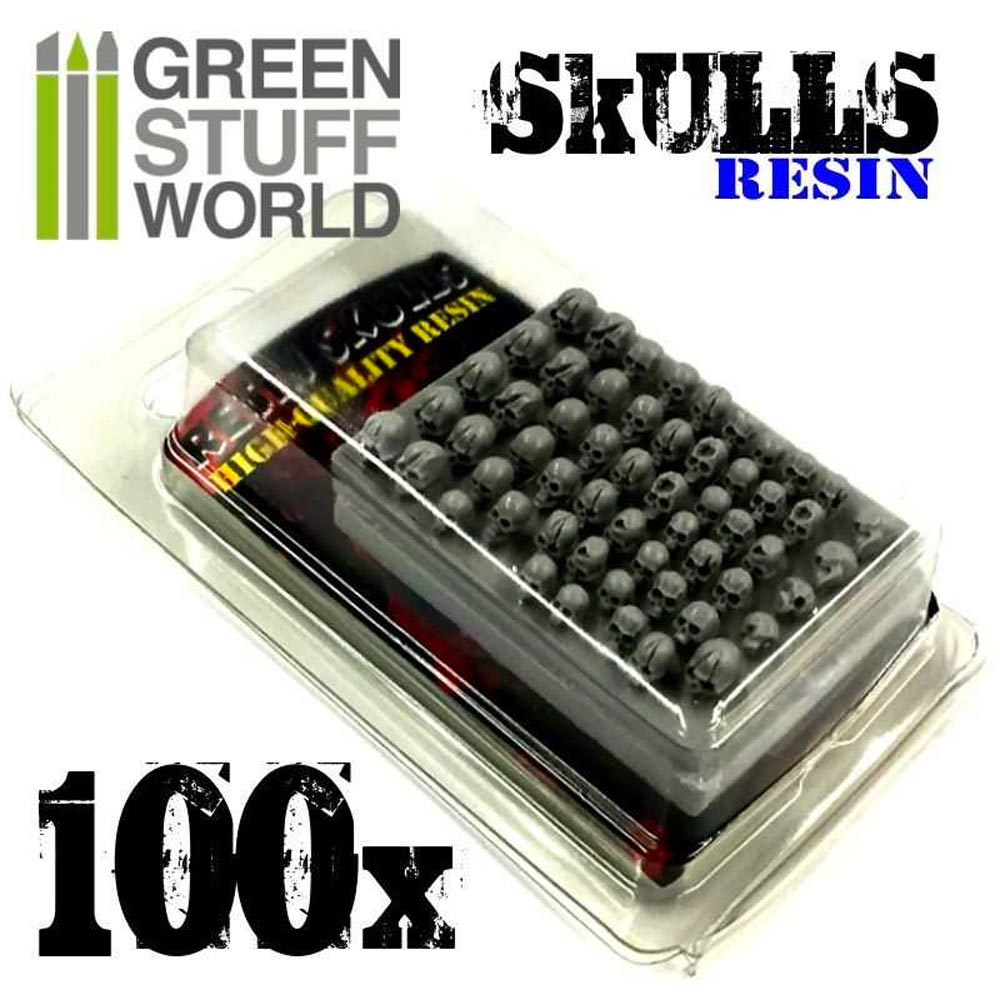 Green Stuff World Resin Skulls x100 for Wargaming Miniaures Dioramas etc