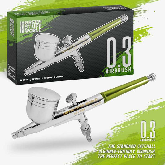 Green Stuff World Dual-Action GSW Airbrush 0.3mm Model Kit Painting Tool 1395