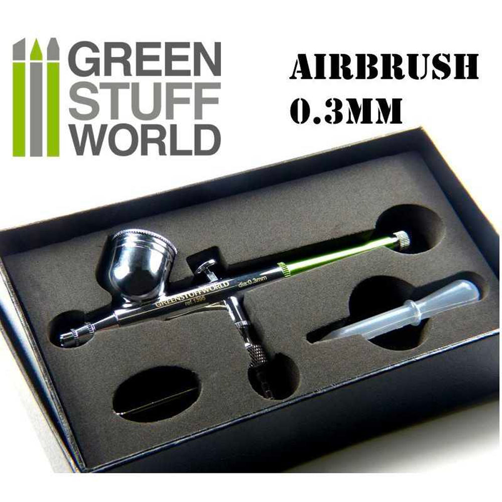Green Stuff World Dual-Action GSW Airbrush 0.3mm Model Kit Painting Tool 1395