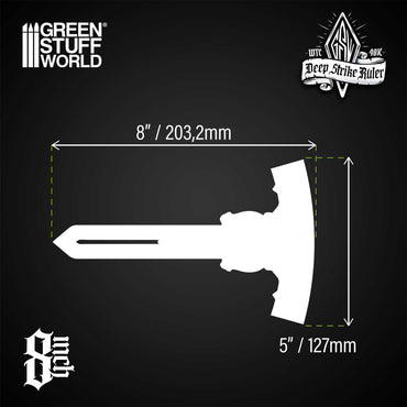 Green Stuff World Deep Strike Ruler Template 8" Fluor Green 14696
