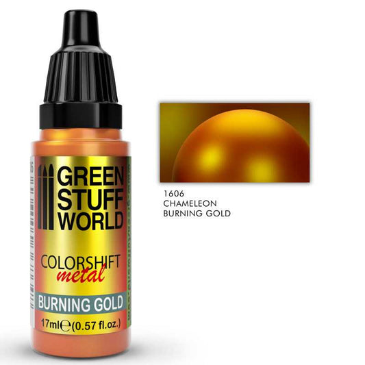 Green Stuff Burning Gold Chameleon Colorshift Metal Model Paint 17ml 1606