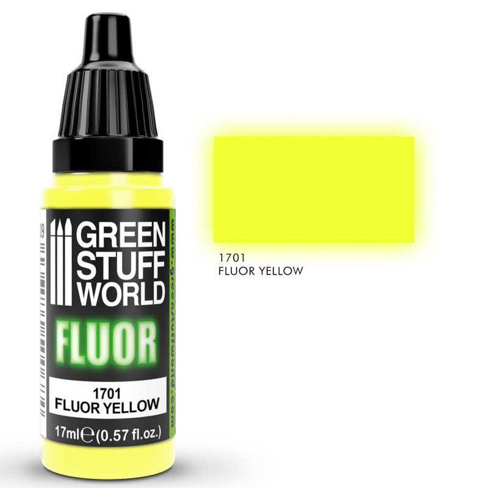 Green Stuff World Yellow Fluor Model Paint 17ml 1701