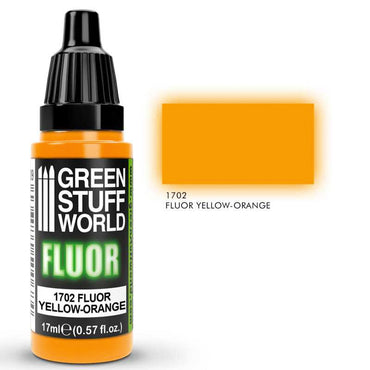 Green Stuff World Yellow-Orange Fluor Model Paint 17ml 1702