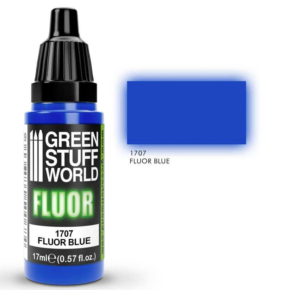 Green Stuff World Blue Fluor Model Paint 17ml 1707