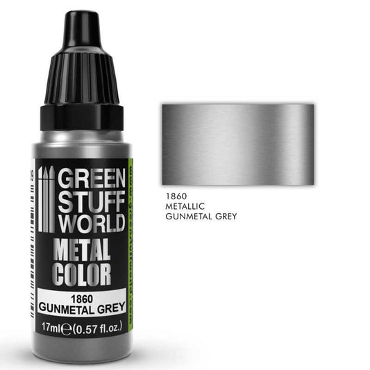 Green Stuff World Metallic Gun Metal Grey Paint Metallic Model Paint 17ml 1860
