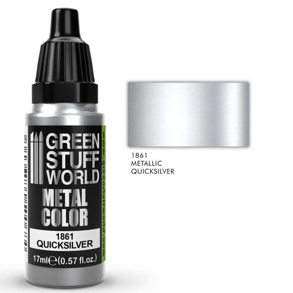 Green Stuff World Quicksilver Metallic Model Paint 17ml 1861