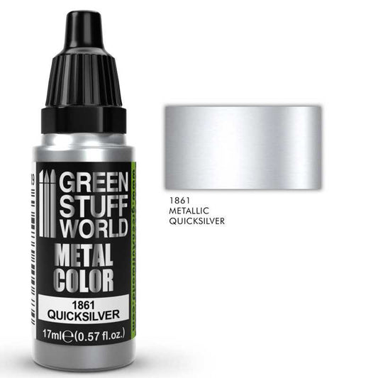 Green Stuff World Quicksilver Metallic Model Paint 17ml 1861