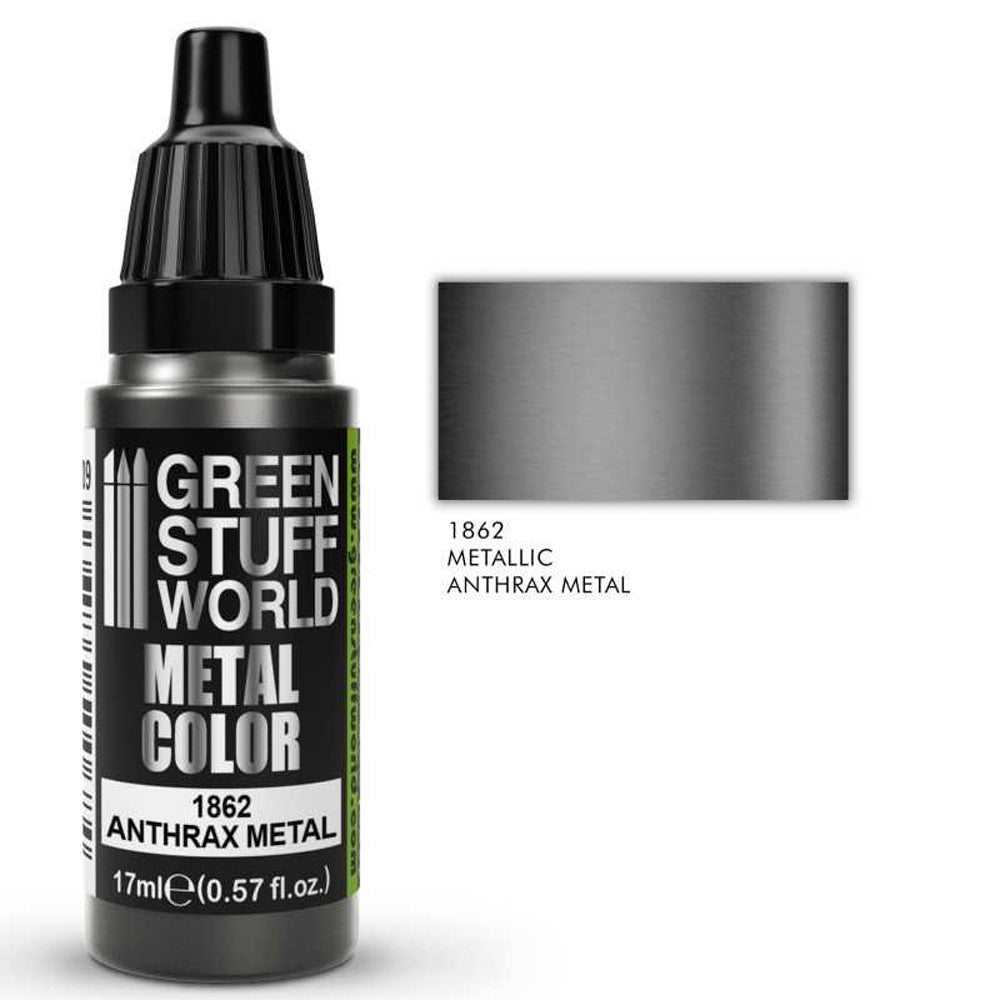 Green Stuff World Anthrax Metal Metallic Model Paint 17ml 1862