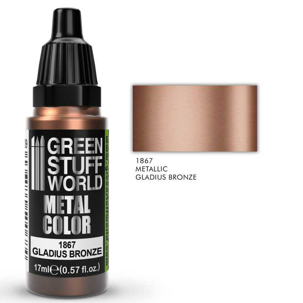 Green Stuff World Gladius Bronze Metallic Model Paint 17ml 1867