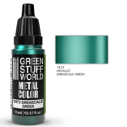 Green Stuff World Sirenscale Green Metallic Model Paint 17ml 1873