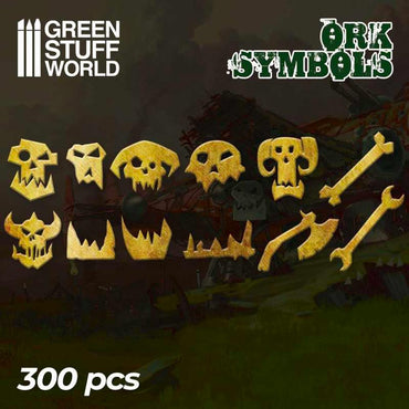Green Stuff World Ork Runes & Symbols for Dioramas, Miniatures 2111