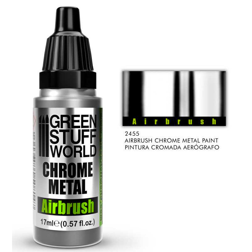 Green Stuff World 2455 Chrome Air Paint for Model Kit Airbrushing 17ml