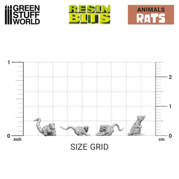Green Stuff World Small Rats 3D Printed Set 3508