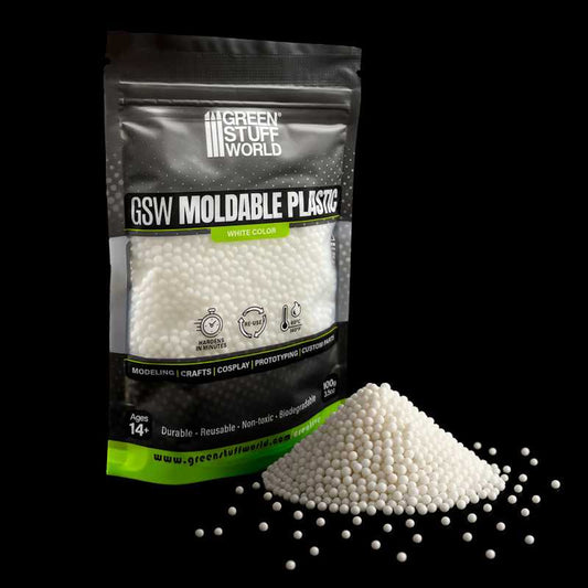 Green Stuff World Moldable Thermoplastic Beads - White 100g6330