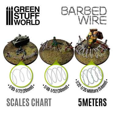 Green Stuff World Simulated Barbed Wire 1:32-1:35 5metre Model Diorama