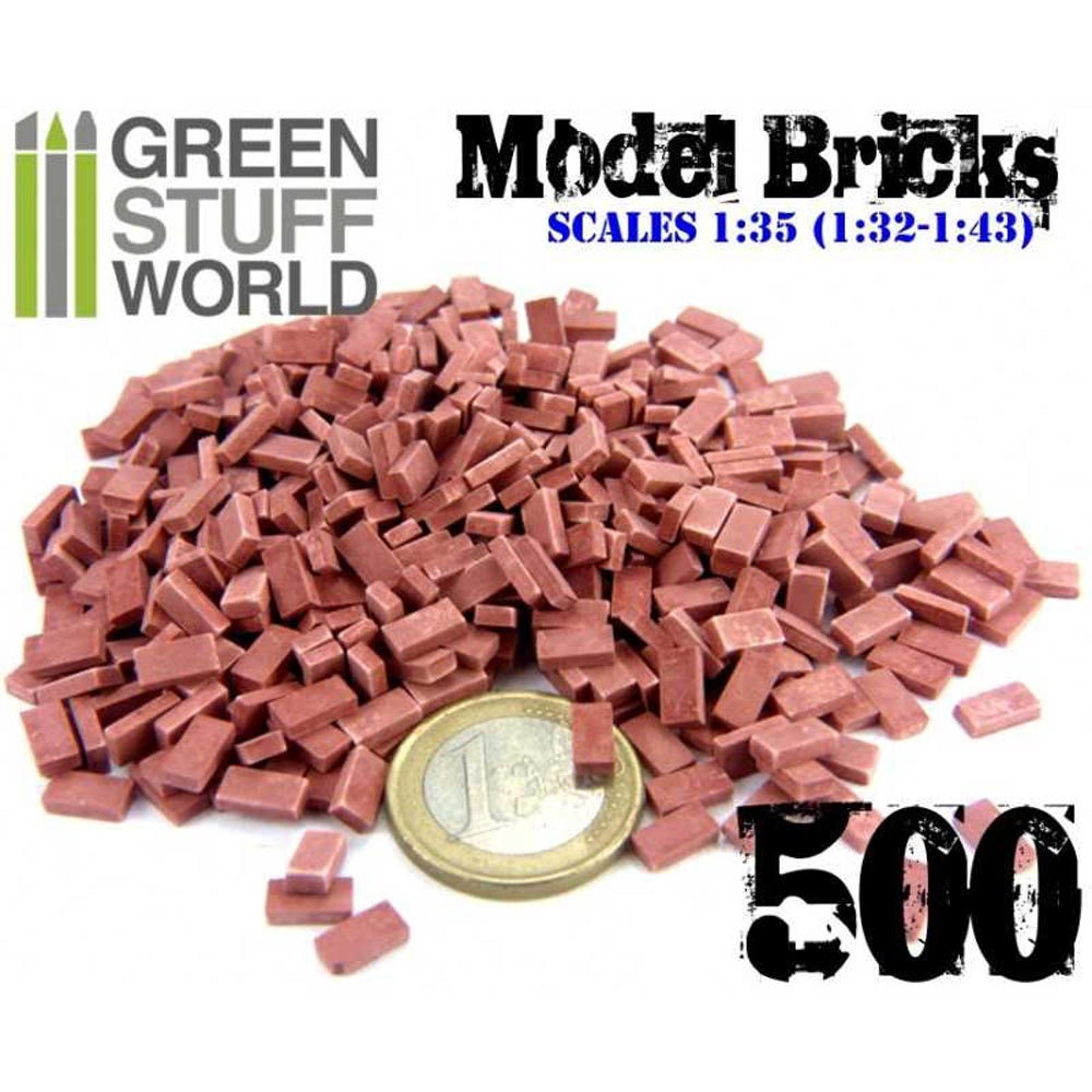 Green Stuff World 1:35 Model Bricks x500 Red 9206