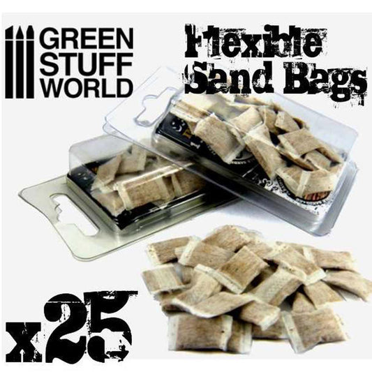 Green Stuff World Flexible Sandbags x25 Model Diorama 1:35 Accessory