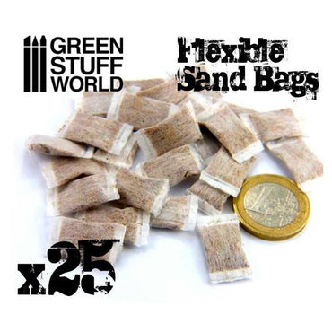 Green Stuff World Flexible Sandbags x25 Model Diorama 1:35 Accessory