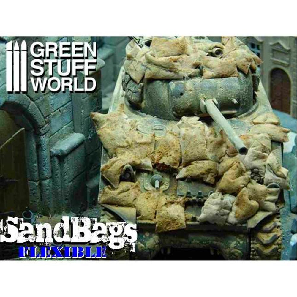 Green Stuff World Flexible Sandbags x25 Model Diorama 1:35 Accessory