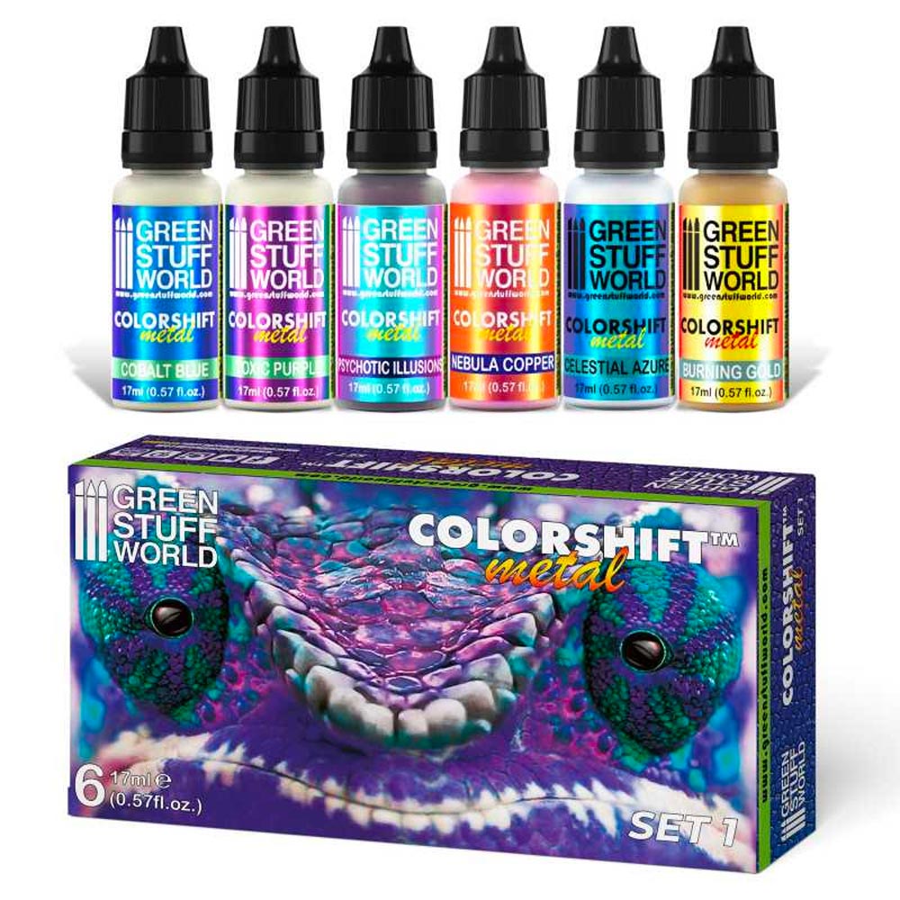 Green Stuff World Colorshift Metal Chameleon Acrylic Paint Set 1