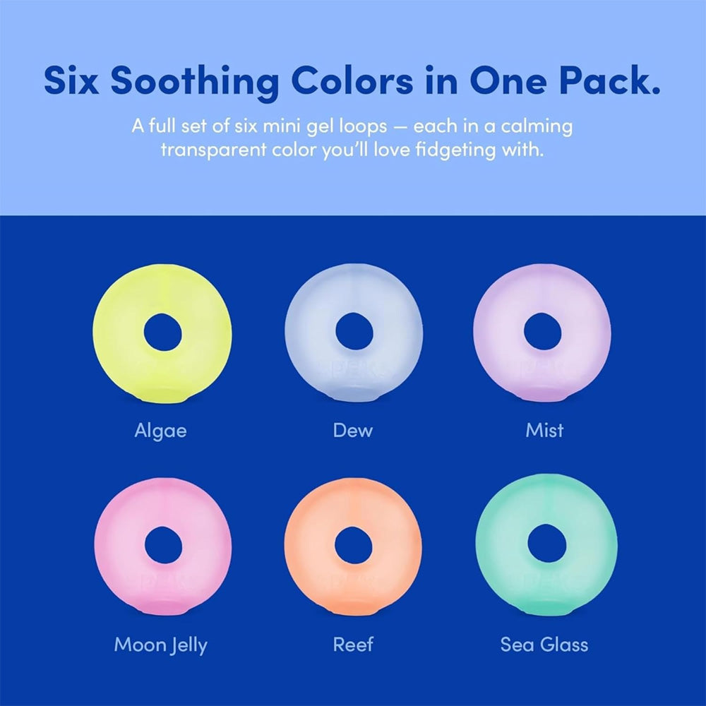 Speks Mini Gump Loop Multi Colour 6-Pack - Adult Fidget Stress-Relief