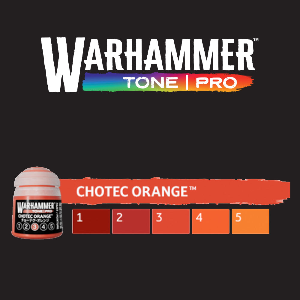 Games Workshop Warhammer Colour Tone Pro: Chotec Orange 1-5 Set Bundle