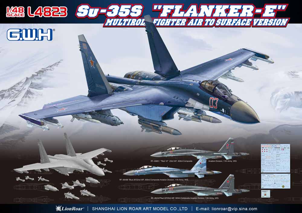 Great Wall Hobby L4823 Sukhoi Su-35S 'Flanker E' 1:48 Aircraft Model Kit