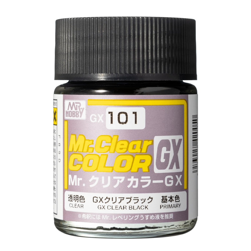 Mr Hobby Mr Clear Colour GX-101 Clear Black 18ml Acrylic Paint