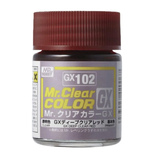 Mr Hobby Mr Clear Colour GX-102 Deep Clear Red 18ml Acrylic Paint