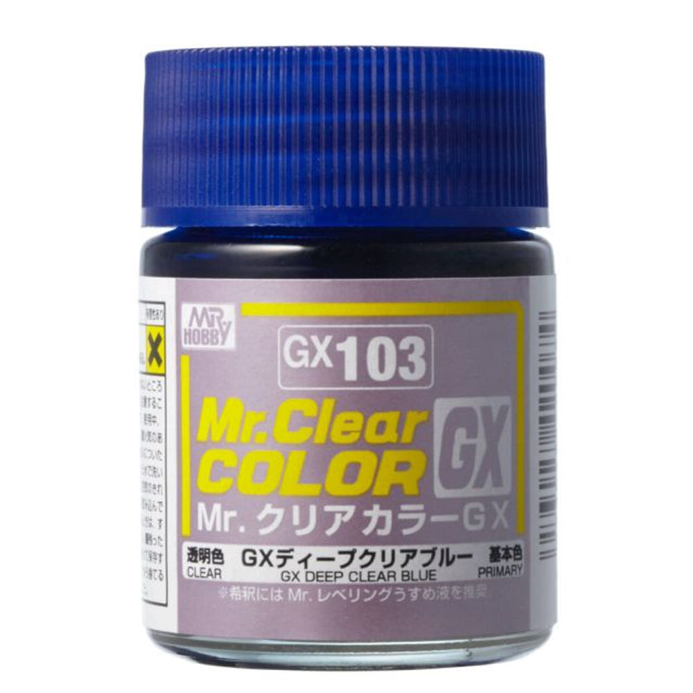 Mr Hobby Mr Clear Colour GX-103 Deep Clear Blue 18ml Acrylic Paint