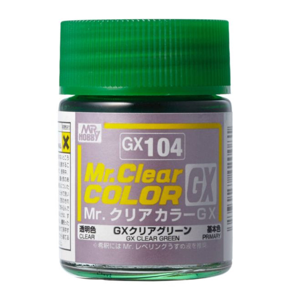 Mr Hobby Mr Clear Colour GX-104 Clear Green 18ml Acrylic Paint
