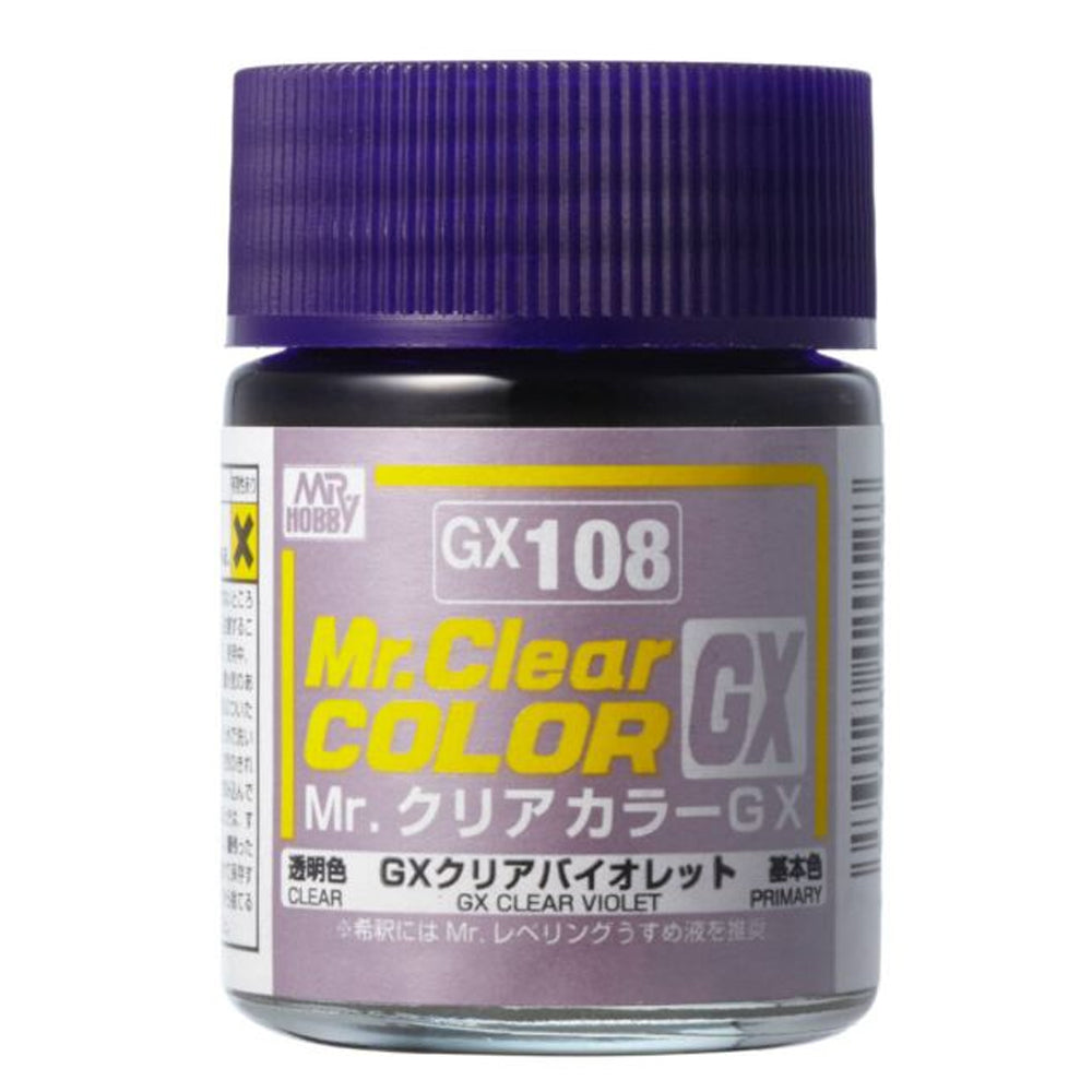 Mr Hobby Mr Clear Colour GX-108 Clear Violet 18ml Acrylic Paint