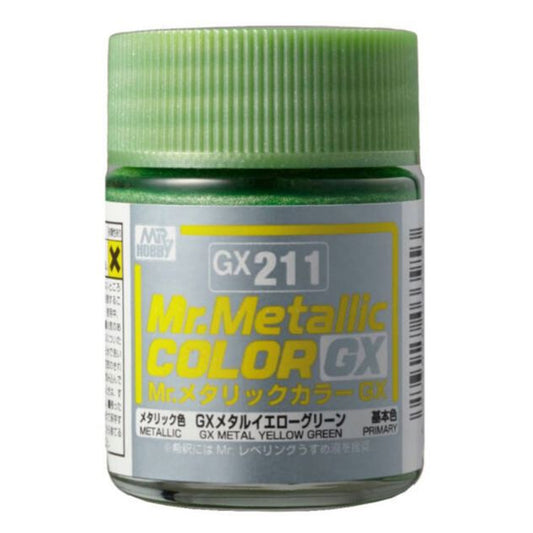 Mr Hobby Mr Metallic Colour GX-211 Metal Yellow Green 18ml Acrylic Paint
