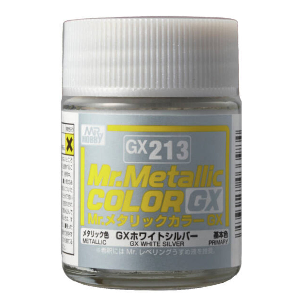 Mr Hobby Mr Metallic Colour GX-213 White Silver 18ml Acrylic Paint