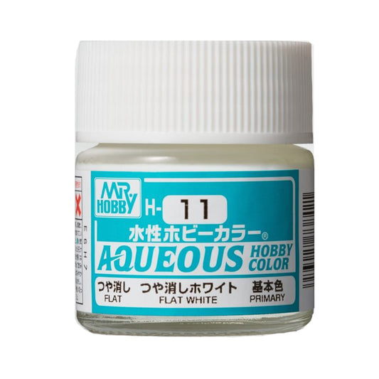 Mr Hobby Aqueous Hobby Colour H-011 Flat White 10ml Acrylic Paint