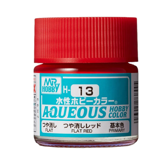 Mr Hobby Aqueous Hobby Colour H-013 Flat Red 10ml Acrylic Paint