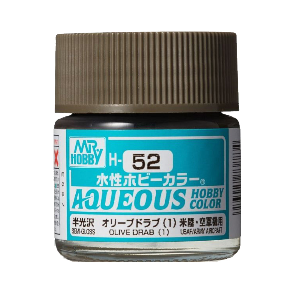 Mr Hobby Aqueous Hobby Colour H-052 Olive Drab (I) (US) 10ml Acrylic Paint