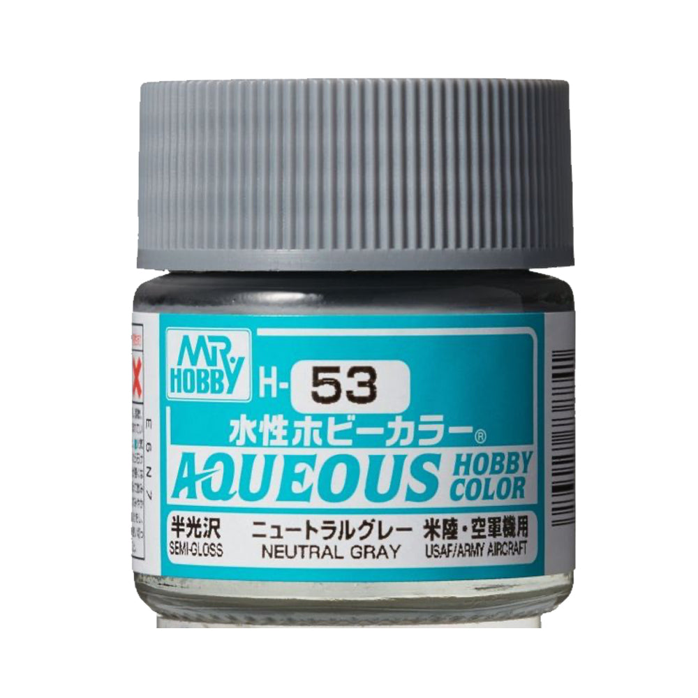 Mr Hobby Aqueous Hobby Colour H-053 Neutral Grey (US) 10ml Acrylic Paint