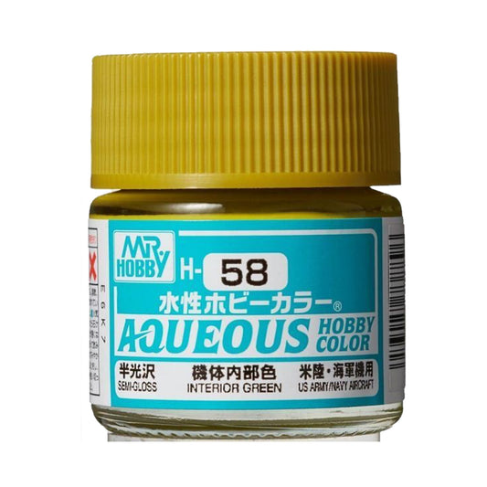 Mr Hobby Aqueous Hobby Colour H-058 Interior Green (US) 10ml Acrylic Paint