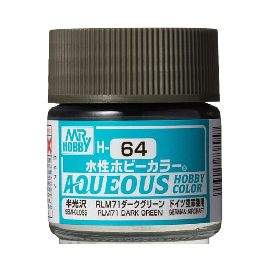 Mr Hobby Aqueous Hobby Colour H-064 RLM71 Dark Green (G) 10ml Acrylic Paint