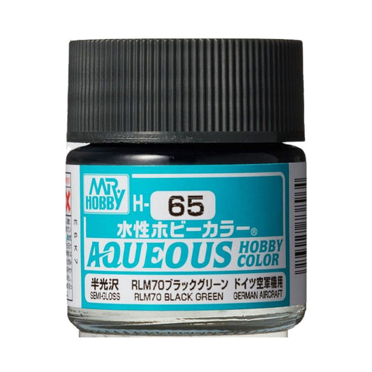 Mr Hobby Aqueous Hobby Colour H-065 RLM70Black Green (G) 10ml Acrylic Paint