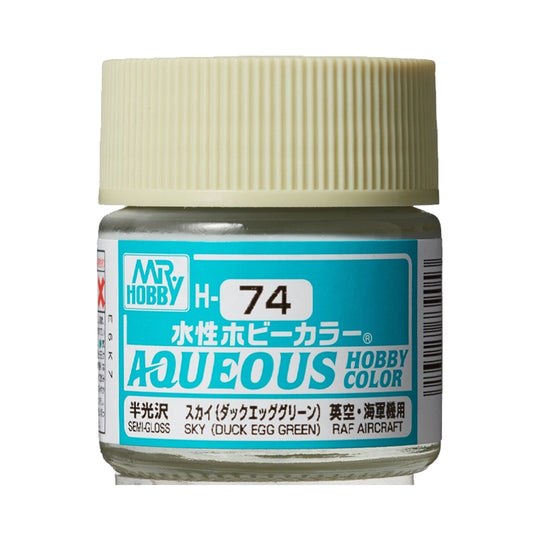 Mr Hobby Aqueous Hobby Colour H-074 Sky (Duck Egg Green) (UK) 10ml Acrylic Paint