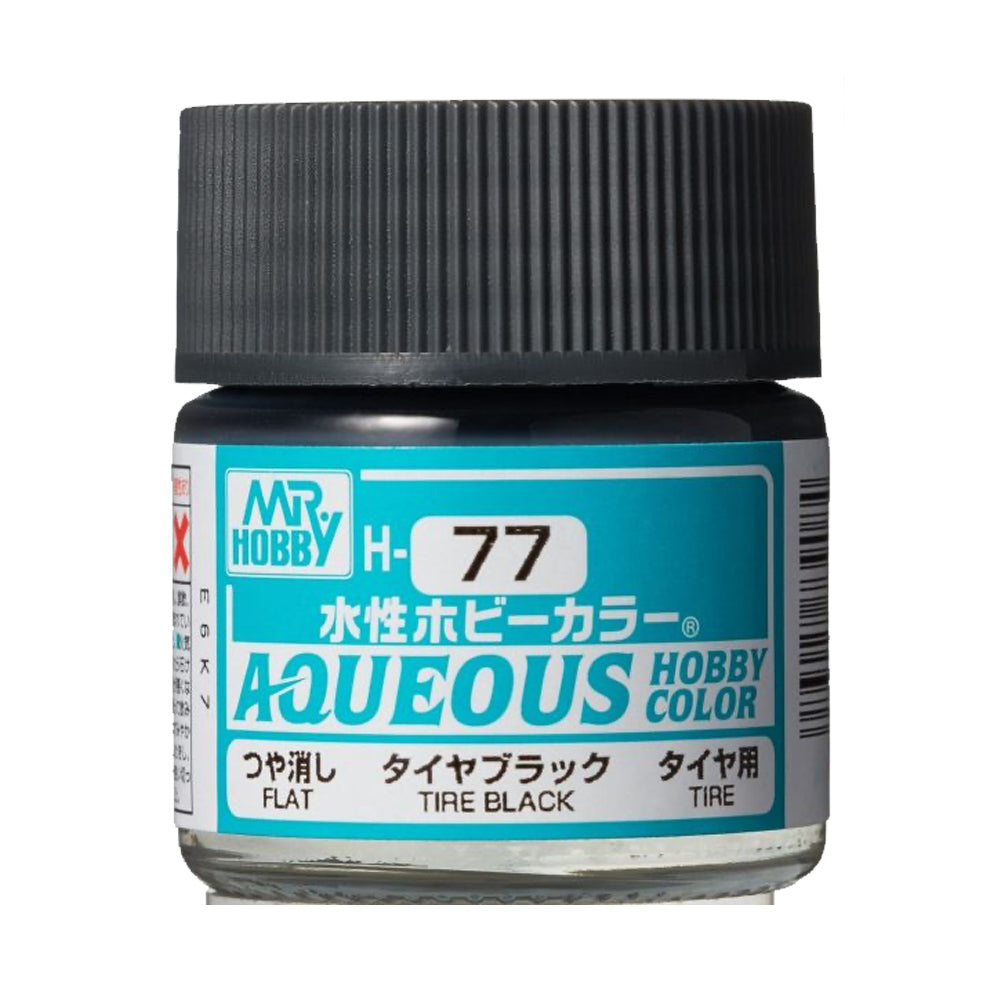 Mr Hobby Aqueous Hobby Colour H-077 Tire Black 10ml Acrylic Paint