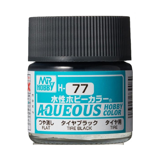 Mr Hobby Aqueous Hobby Colour H-077 Tire Black 10ml Acrylic Paint