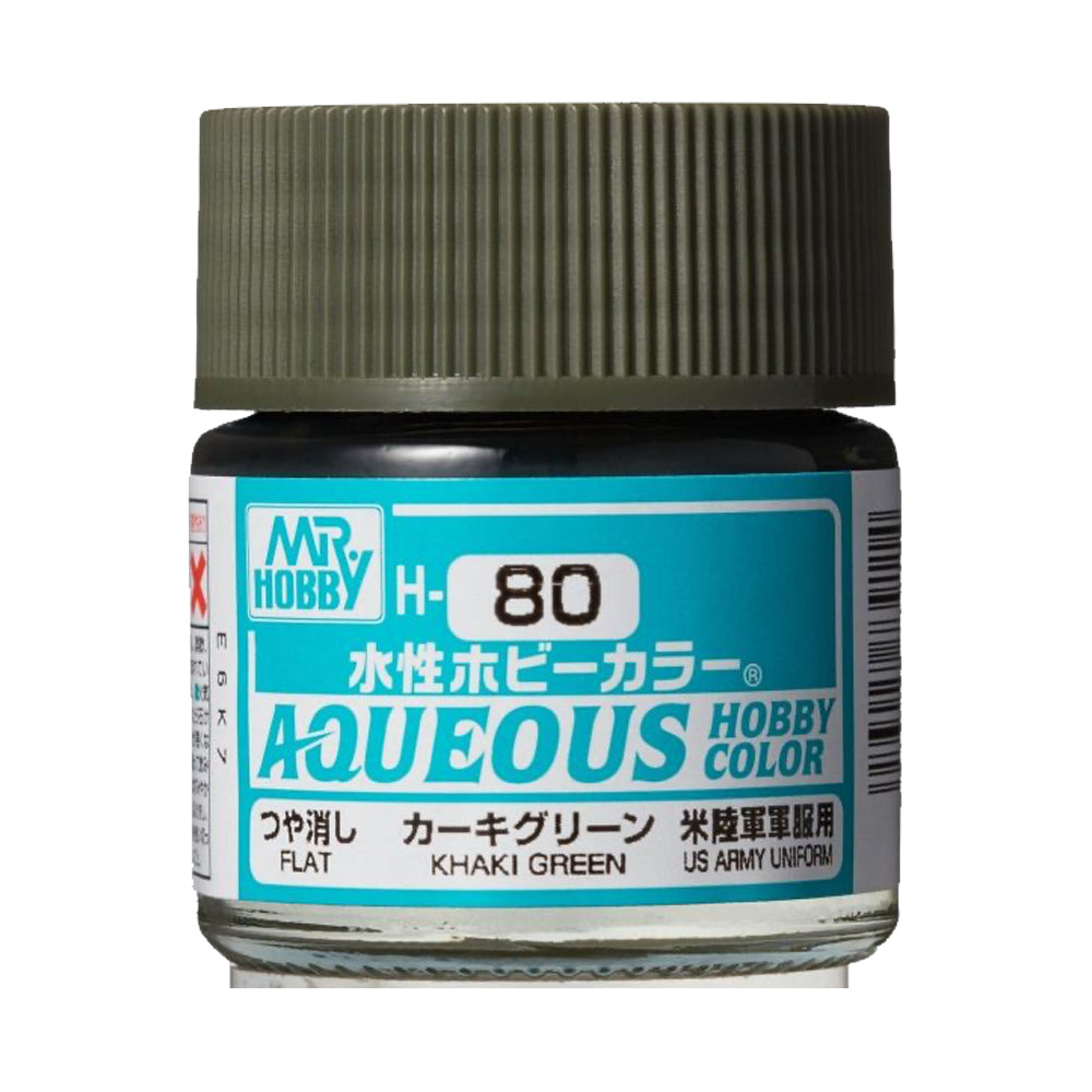Mr Hobby Aqueous Hobby Colour H-080 Khaki Green (US) 10ml Acrylic Paint