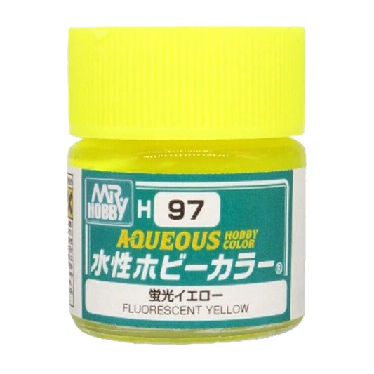 Mr Hobby Aqueous Hobby Colour H-097 Fluorescent Yellow 10ml Acrylic Paint