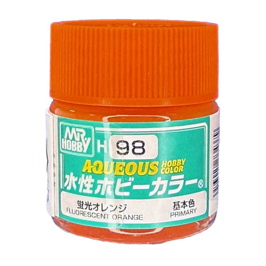 Mr Hobby Aqueous Hobby Colour H-098 Fluorescent Orange 10ml Acrylic Paint