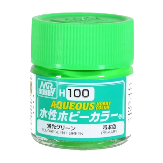 Mr Hobby Aqueous Hobby Colour H-100 Fluorescent Green 10ml Acrylic Paint